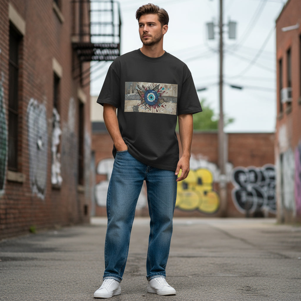 Athena’s Eye Oversized Faded Tee | Organic Streetwear by MalakaStyle®