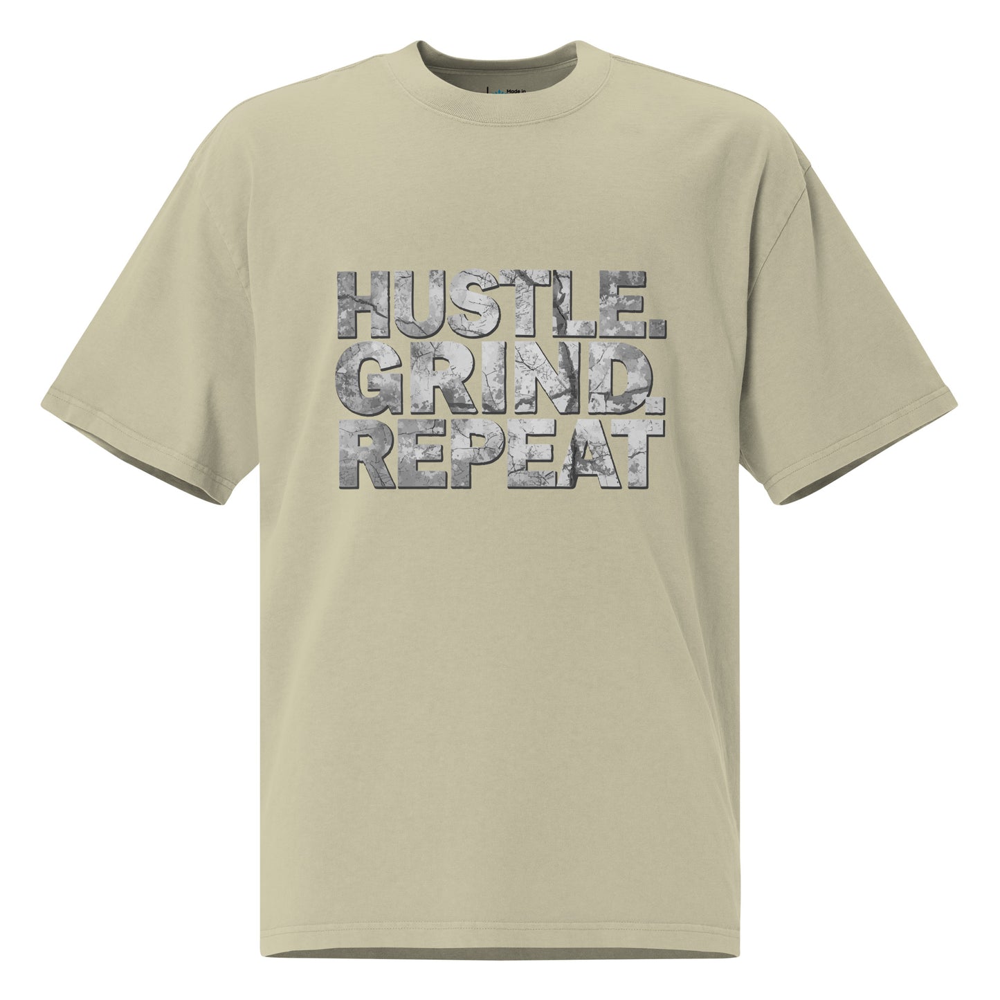 Hustle Grind Repeat | Oversized Faded Tee by MalakaStyle®