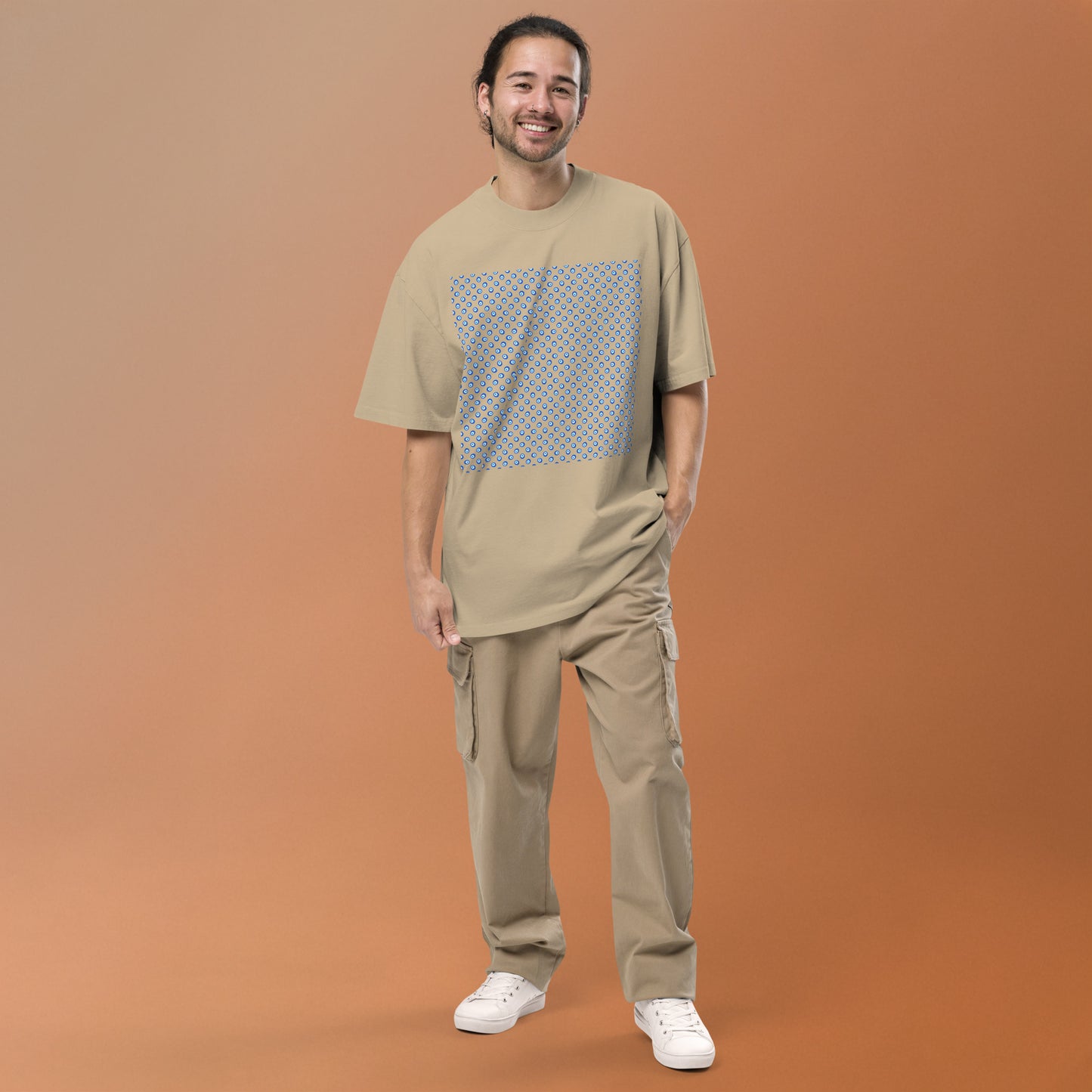 Evil Eye Pattern | Oversized Faded Tee by MalakaStyle®