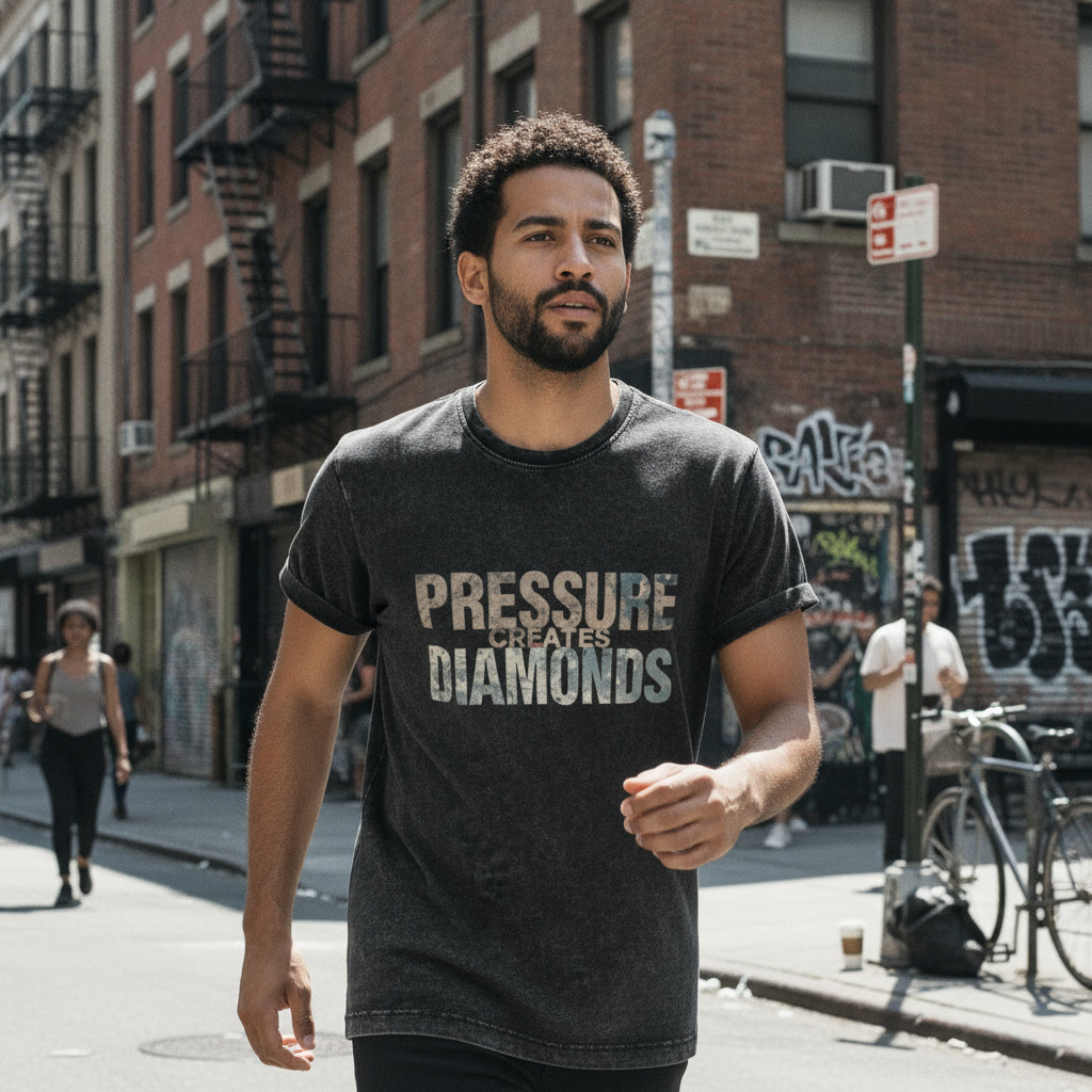 PRESSURE CREATES DIAMONDS | Denim Tee by MalakaStyle®