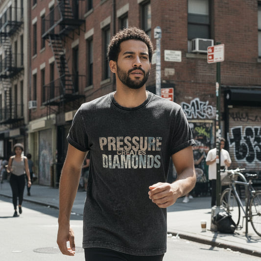 PRESSURE CREATES DIAMONDS | Denim Tee by MalakaStyle®
