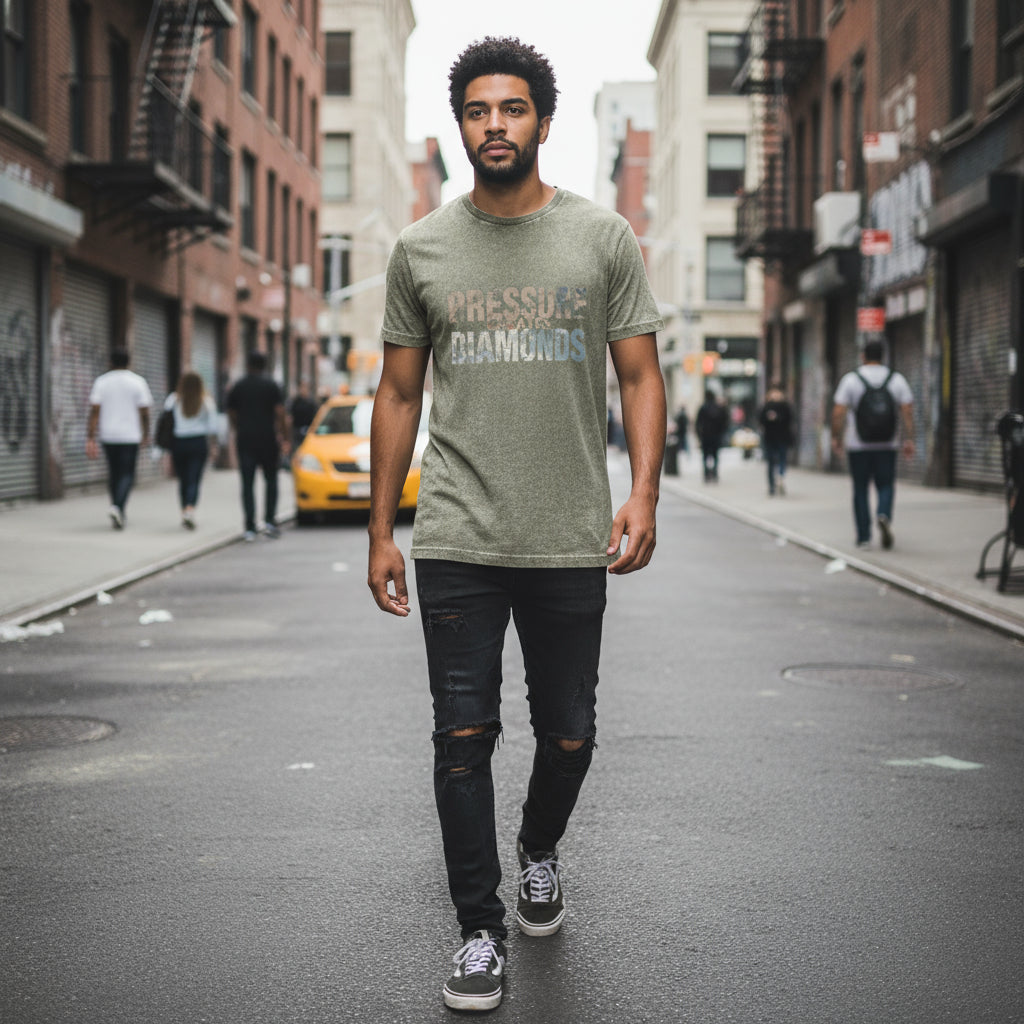 PRESSURE CREATES DIAMONDS | Denim Tee by MalakaStyle®