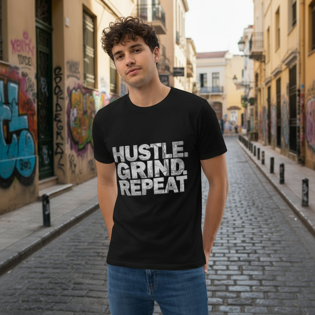 HUSTLE GRIND REPEAT | Organic Tee by MalakaStyle®