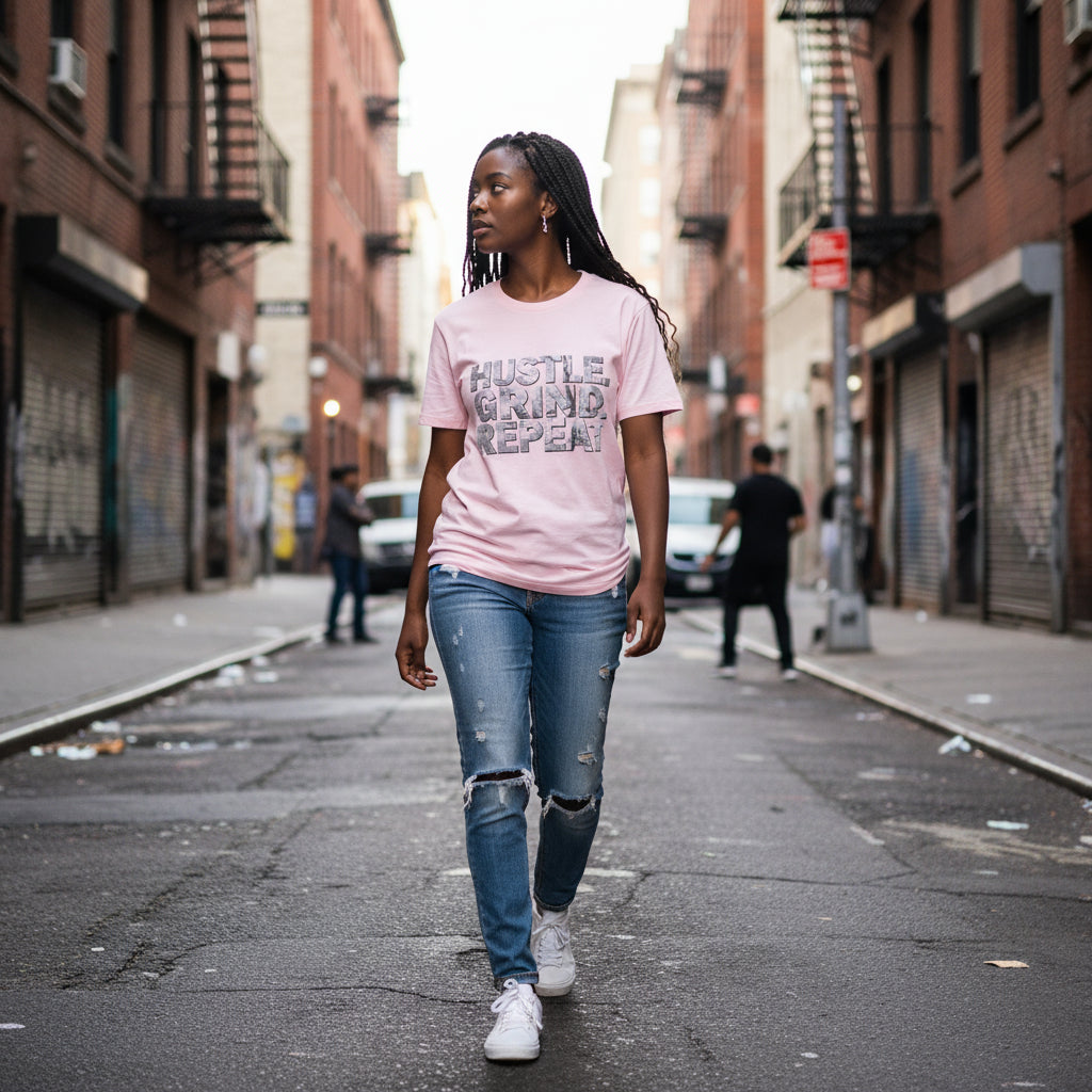 HUSTLE GRIND REPEAT | Organic Tee by MalakaStyle®
