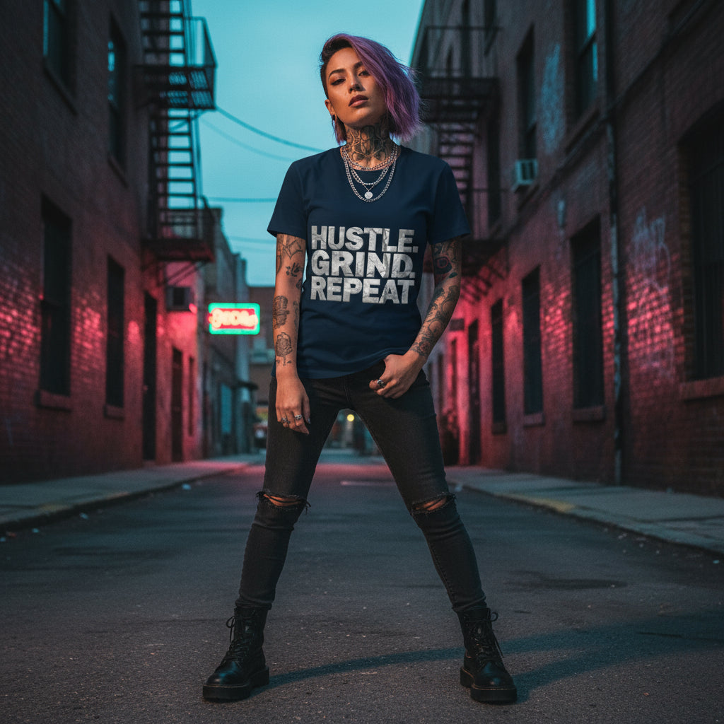 HUSTLE GRIND REPEAT | Organic Tee by MalakaStyle®