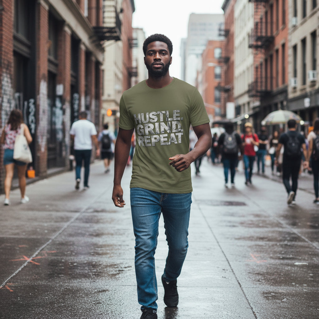 HUSTLE GRIND REPEAT | Organic Tee by MalakaStyle®