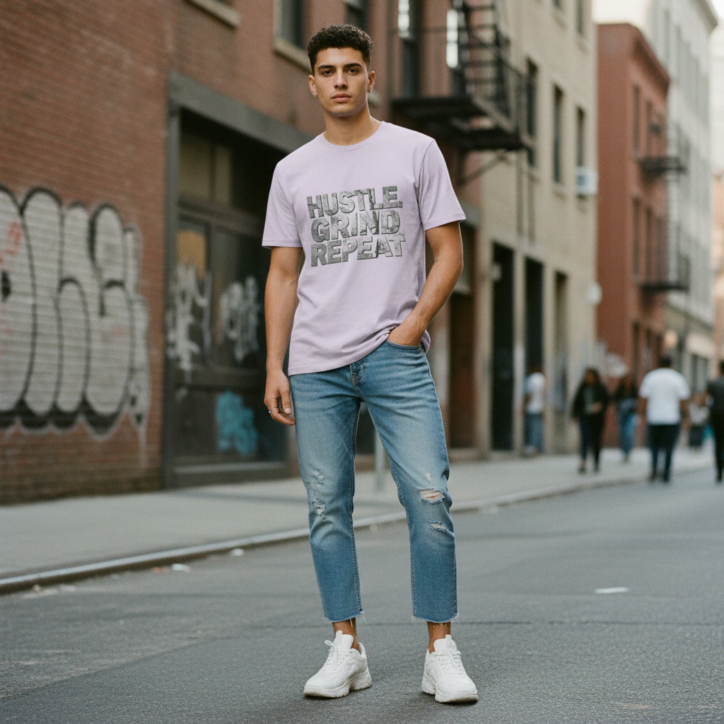 HUSTLE GRIND REPEAT | Organic Tee by MalakaStyle®