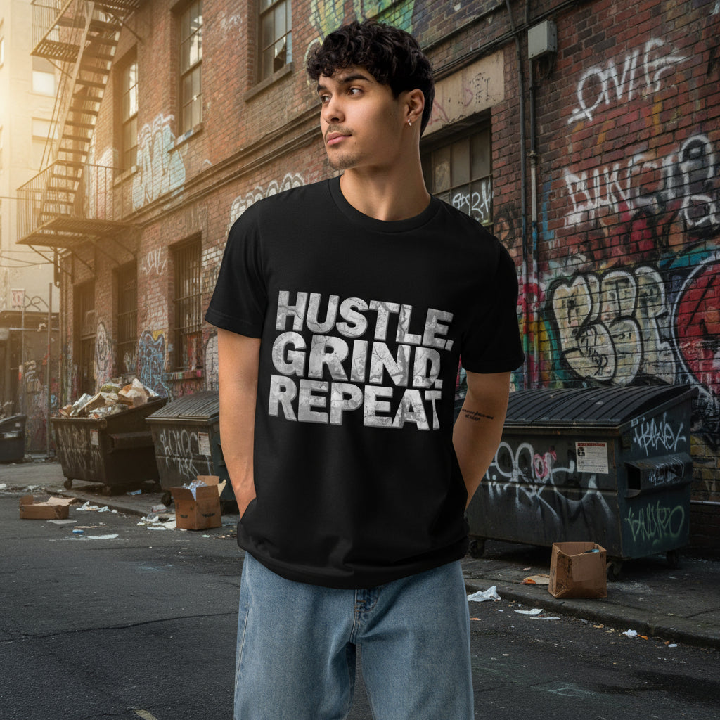 HUSTLE GRIND REPEAT Eco Tee